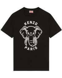 KENZO - Loose-Fit Varsity Jungle Elephant T-Shirt - Lyst