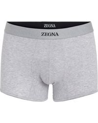 ZEGNA - Elastic Waistband Boxer Briefs - Lyst