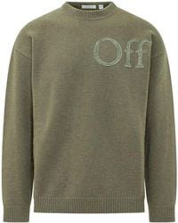 Off-White c/o Virgil Abloh - Bookish Logo-Patch Sweater - Lyst
