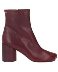 MM6 by Maison Margiela - Simple Leather Ankle Boots - Lyst