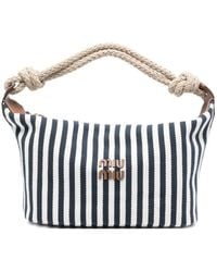 Miu Miu - Striped Rope-Handle Tote Bag - Lyst