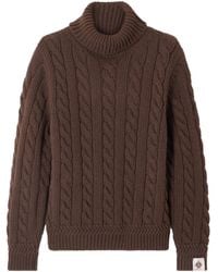 Bally - Cable-Knit Wool Turtleneck Sweater - Lyst