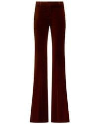 Etro - Velvet Mid-Rise Flared Pants - Lyst