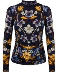 FARM Rio - Floral Print Long-Sleeve Top - Lyst