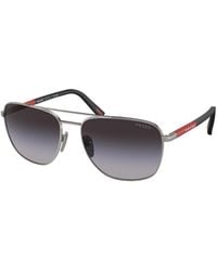 Prada Linea Rossa - Oval Frame Sunglasses - Lyst