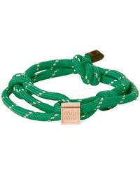 Miu Miu - Logo-Engraved Rope Bracelet - Lyst