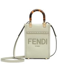 Fendi - Sunshine Logo Debossed Mini Tote Bag - Lyst