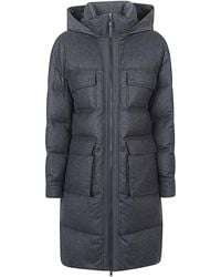 Brunello Cucinelli - Wool Long Down Jacket - Lyst