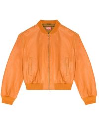 DIESEL - Long-Sleeve Leather Jacket - Lyst