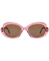 Loewe - Mini Oval Slim Sunglasses - Lyst