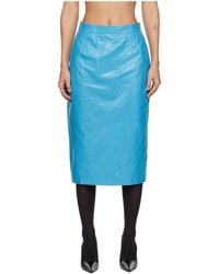 Willy Chavarria - Tubo Leather Midi Skirt - Lyst