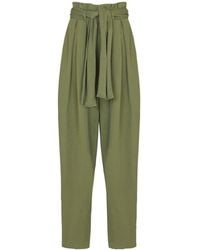 Balmain - High-Waist Belted Wide-Leg Pants - Lyst