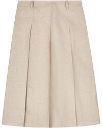 Tod's - Pleated A-Line Midi Skirt - Lyst