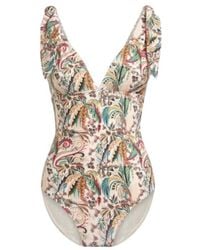 Etro - One-Piece Swimsuit With Paisley Foliage Motif - Lyst