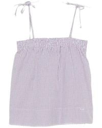 A.P.C. - Gingham Tie-Strap Top - Lyst