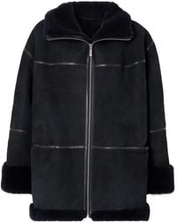 TOTEME - Long Sleeve Leather Jacket - Lyst
