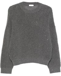 Peserico - Sequin-Embellished Open-Knit Sweater - Lyst