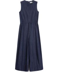Max Mara - Cotton Denim Jumpsuit - Lyst