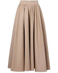 Patou - Gathered Cotton Gabardine Midi Skirt - Lyst