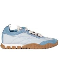 Miu Miu - Suede-Trim Logo-Print Sneakers - Lyst