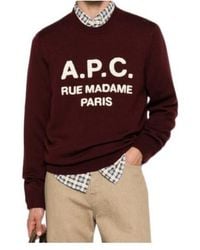 A.P.C. - Rue Madame Paris Logo-Detail Wool Jumper - Lyst