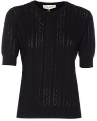 Lisa Yang - Nika Pointelle Short-Sleeve Sweater - Lyst