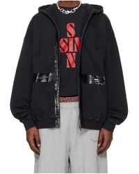 Vetements - Taped Zip-Up Hoodie - Lyst