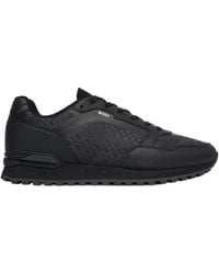 BOSS - Boss Round Toe Low-Top Sneakers - Lyst