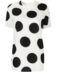Valentino - Polka-Dot Short-Sleeve T-Shirt - Lyst