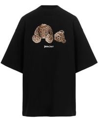 Palm Angels - Leopard Teddy Bear Print T-Shirt - Lyst