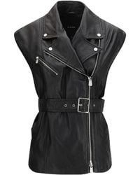 Pinko - Biker Vest Gypsy Goatskin - Lyst