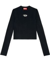 DIESEL - M-Valari Oval D Ribbed-Knit Top - Lyst