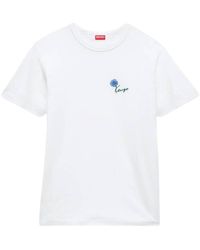 KENZO - Logo Embroidered Crewneck T-Shirt - Lyst