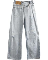 MM6 by Maison Margiela - Distressed Logo Patch Jeans - Lyst
