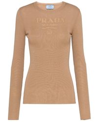 Prada - Superfine Wool Crew-Neck Sweater - Lyst