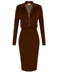 Elisabetta Franchi - Viscose Yarn Dress With Jewel Chain - Lyst