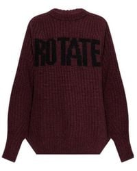 ROTATE BIRGER CHRISTENSEN - Logo-Intarsia Chunky-Knit Sweater - Lyst