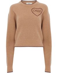 Chloé - Chloé Heart Logo Knitted Sweater - Lyst