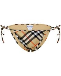 Burberry - Plaid Bikini Bottoms - Lyst