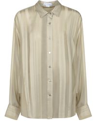 Stella McCartney - Oversized Sheer Striped Panelled Shirt - Lyst