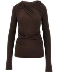 Entire studios - Draped Long-Sleeve Top - Lyst