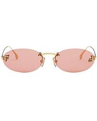 Fendi - Eyewear Oval Frame Sunglasses - Lyst