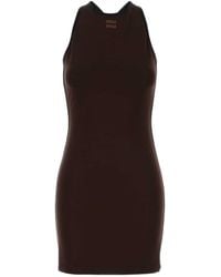 Miu Miu - Sleeveless Stretched Dress - Lyst