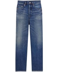 Saint Laurent - High-Rise Straight Leg Jeans - Lyst