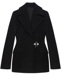 Givenchy - U-Lock Buckle Quilted Peacoat - Lyst