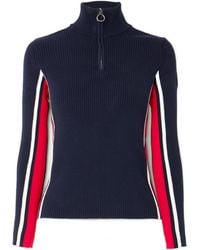 Fusalp - Striped Ribbed-Knit Half-Zip Sweater - Lyst