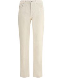 Brunello Cucinelli - Logo Patch Corduroy Pants - Lyst