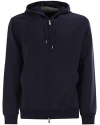 Brunello Cucinelli - Cotton Fleece Topwear With Zip And Hood - Lyst