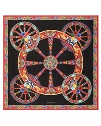 Dolce & Gabbana - 50X50 Carretto-Print Silk Twill Scarf - Lyst