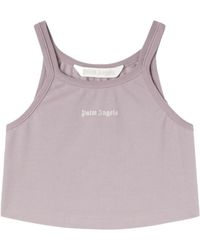 Palm Angels - Logo-Print Cropped Tank Top - Lyst